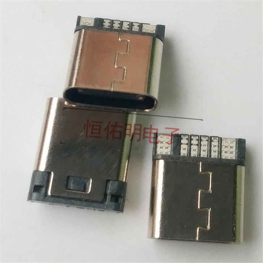 USB Type-c 6P焊线母座 短体10.0mm单排简易板大电流
