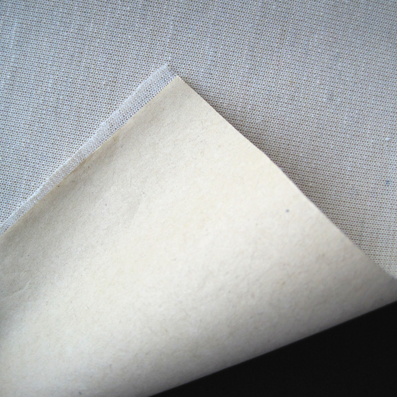 白色单面针织布上自粘加纸_自粘针织定型布_针织布背胶加工示例图2