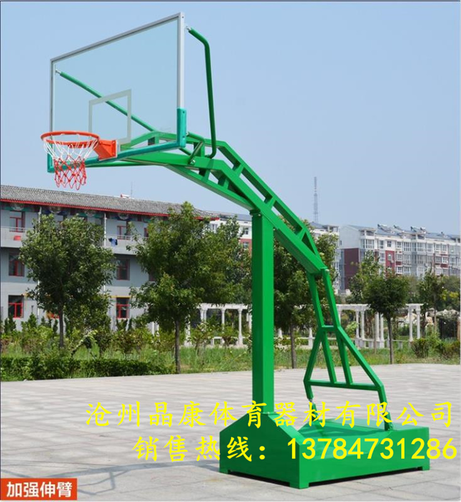 衡水晶康牌YDQC-10000-11100方管固定式篮球架性能良好