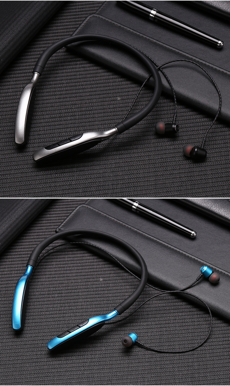 DODGE 颈挂式磁吸运动无线苹果耳机 重低音立体双耳蓝牙插卡耳麦示例图15