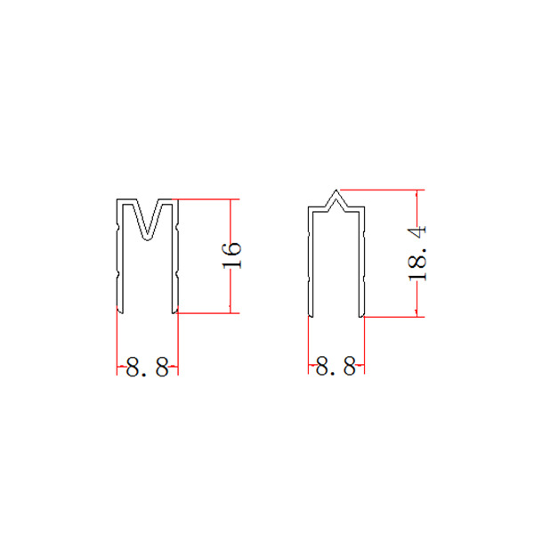 三峰铝箱专用7mm口条 M口铝 上下口铝 公母槽铝型材 铝箱型材示例图2