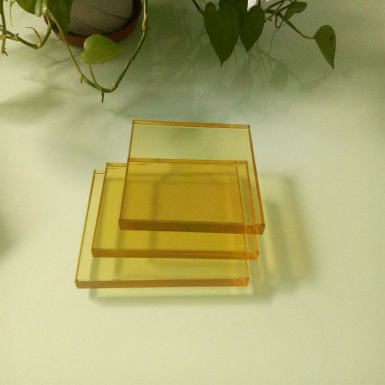 广州厂家直销钢化黄金玻 家具装饰水晶黄玻璃加工批发金玻示例图8