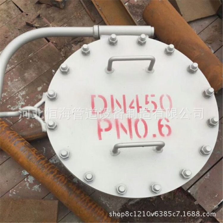 供应DN400-DN600垂直吊盖带颈对焊法兰人孔 304不锈钢人孔示例图5
