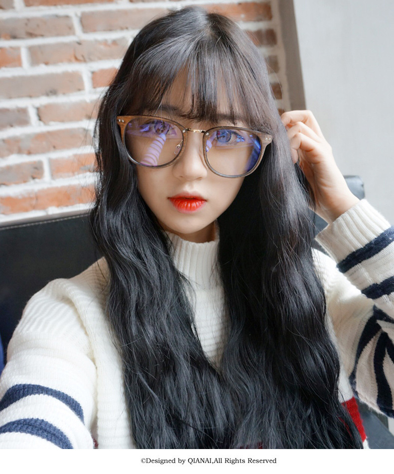 2016韩版复古大方框防辐射眼镜框男女款平光镜架铆钉潮配近视眼镜示例图1