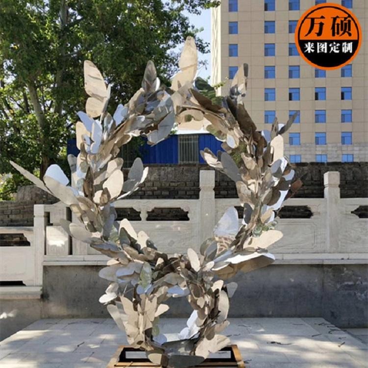 园林景区广场不锈钢钻石圆环雕塑 景观装饰摆件 艺术美陈抽象雕塑 万硕