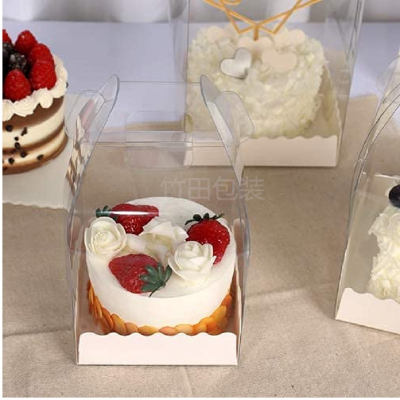 青岛厂家pet高透明围边 手提食品级蛋糕盒pet塑料围边定制