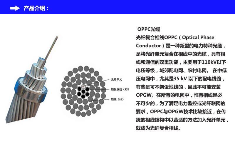 36PPC光缆，OPPC-16B1-120/25，oppc光缆厂家，OPPC光缆价格示例图2