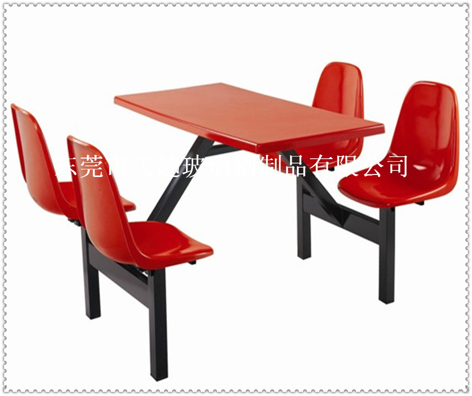 户外桌椅 玻璃钢公司工厂员工食堂餐桌椅组合可印广告示例图4