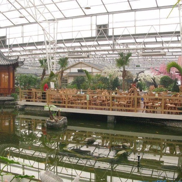 青州鑫泽厂家直销 玻璃温室餐厅生产安装 玻璃温室餐厅构造 玻璃餐厅温室报价图片