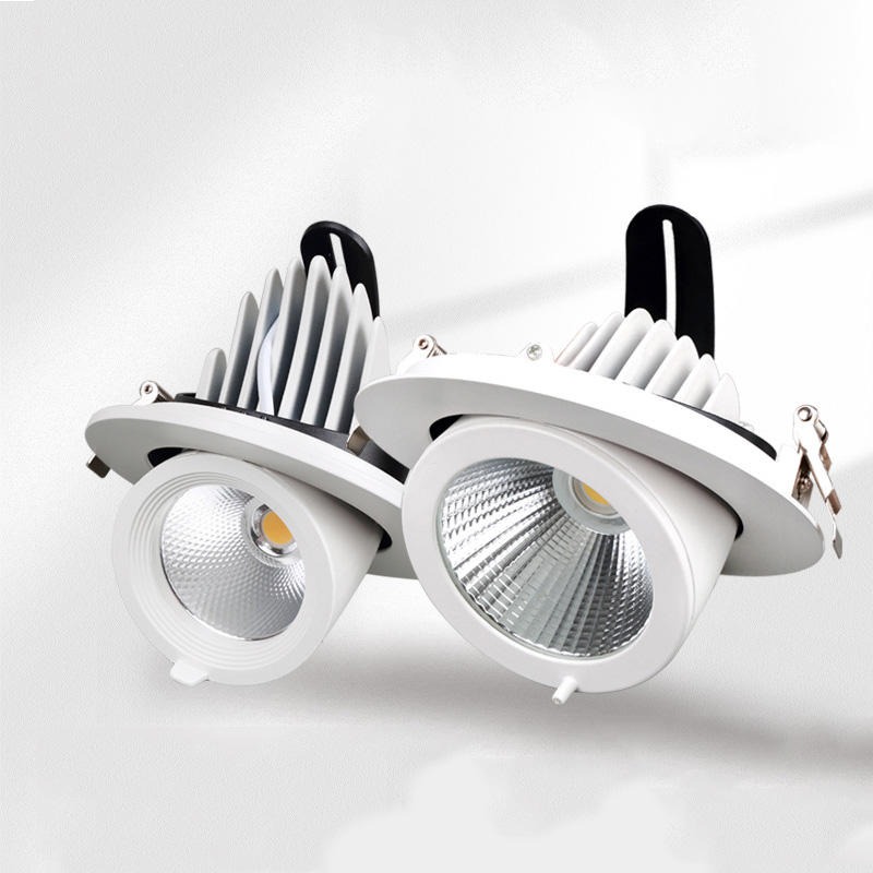 led射灯 COB商用象鼻灯 嵌入式可调角度射灯 大功率天花灯