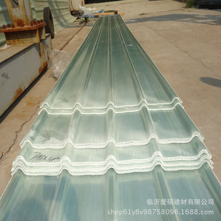 厂家直销 临沂爱硕钢结构屋面透明瓦 FRP采光瓦 玻璃钢防腐树脂瓦示例图1