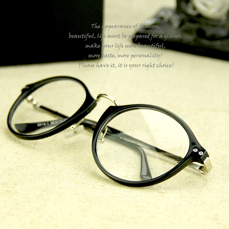 韩版流行可爱女士眼镜框 平光眼镜潮男金属修型圆框眼镜非主流图片