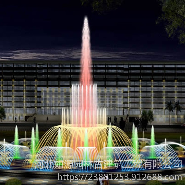欧式大型石雕喷泉厂家 如源 承接设计彩色喷泉 水景成套喷泉设备 喷泉施工