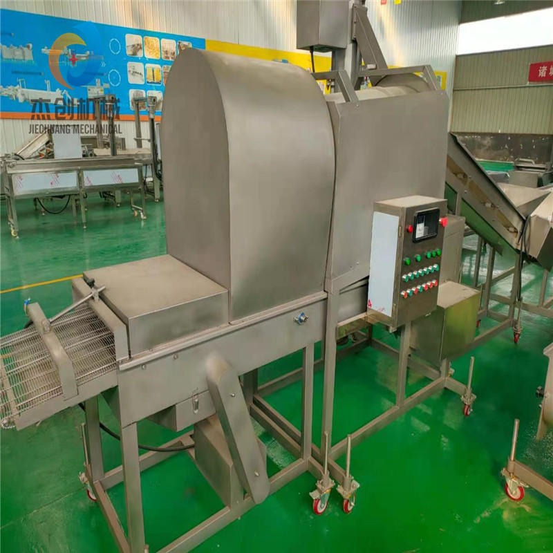 碎肉卡兹鸡排裹粉机 自动化一体生产线鸡排上粉设备 山东研发厂家