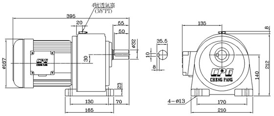 晟邦城邦CPG电动机 齿轮减速马达CH750-80S/CH2200-45S示例图8