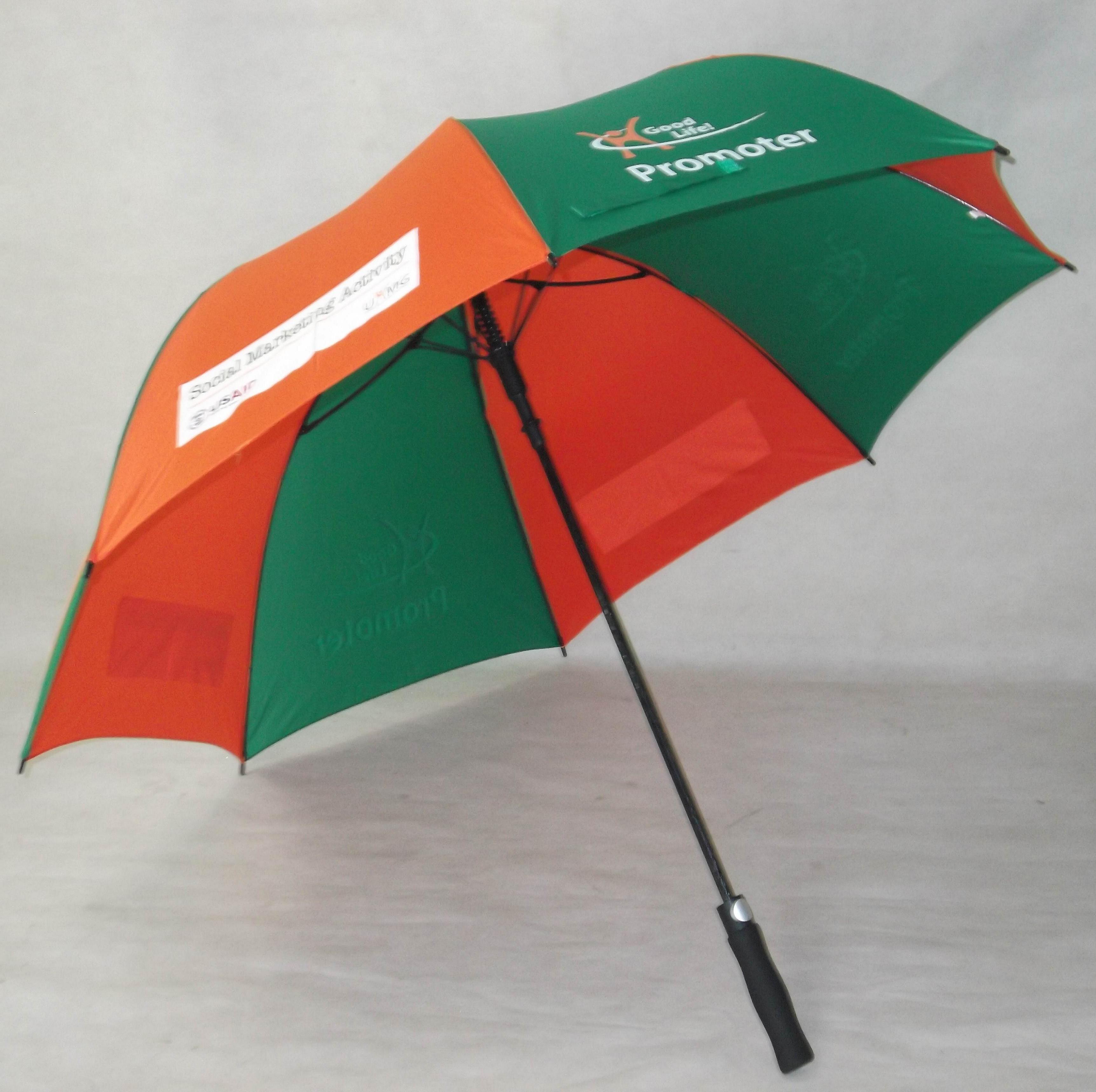 厂家推荐高品质双层高尔夫伞 超大防风防雨全纤维自动高尔夫伞示例图1
