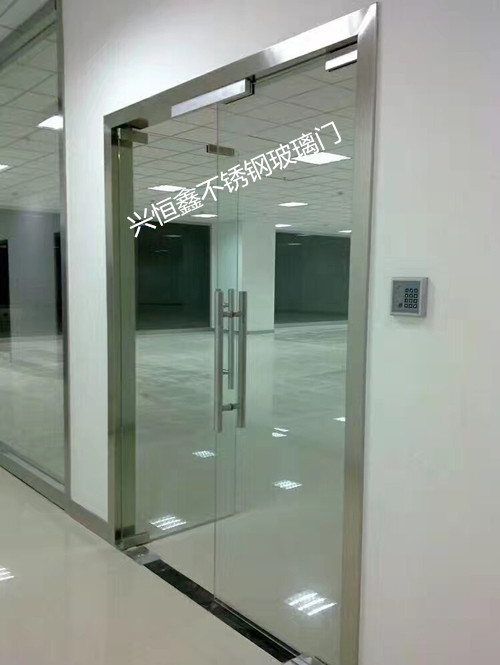 定做深圳不锈钢玻璃门电动玻璃门办公室玻璃门地弹簧玻璃门店铺玻璃门示例图10
