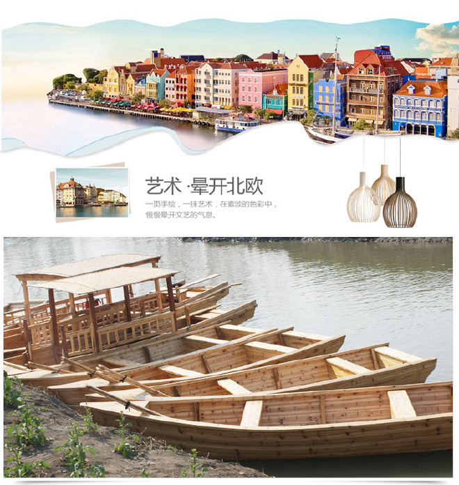 厂家出售木船旅游观光船景观装饰捕鱼木船木质休闲手划船钓鱼船示例图9