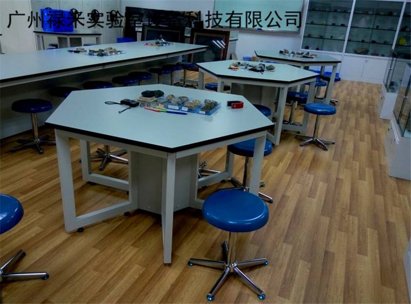 广东广州六边形实验台生产厂家 禄米专业生产加工制造六边形实验桌示例图1