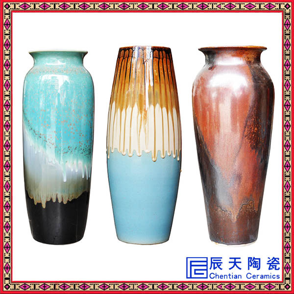 美式复古博古架陶瓷花瓶三件套欧式客厅酒柜装饰柜花插摆件示例图4