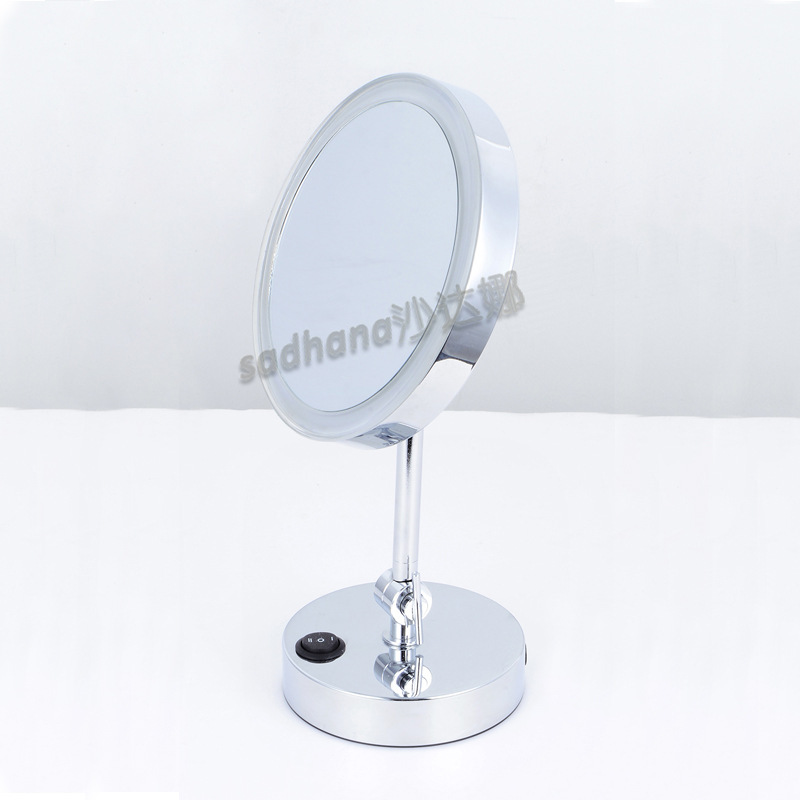 led台式化妆镜 化妆镜金属 带灯放大化妆镜 酒店工程镜 折叠镜示例图5