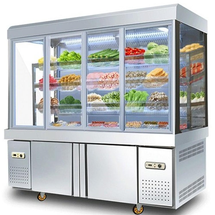 好雪尔商用冷藏柜 2米张亮麻辣烫点菜柜 玻璃门款蔬菜保鲜柜