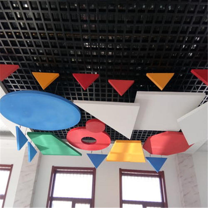 屹晟玻纤吸音板定制工厂 彩色吸音天花板 幼儿园环保吸声吊顶