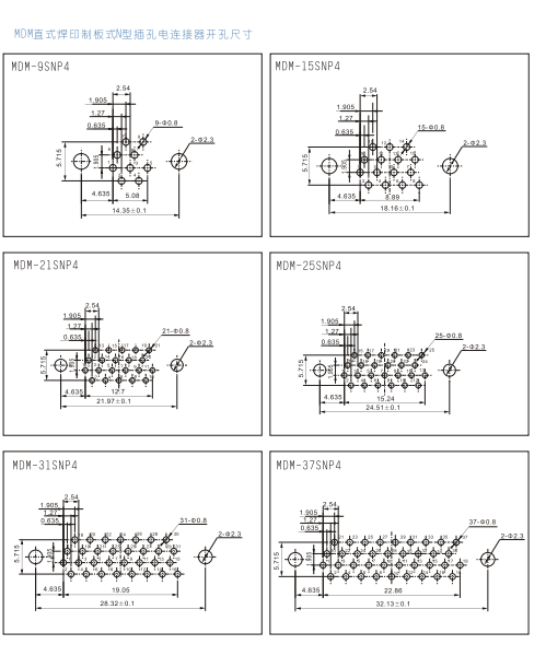 MDM-9PNP4,MDM-15PNP4,MDM直式焊印制板式电连接器,陕西仑航电连接器厂家直销示例图3