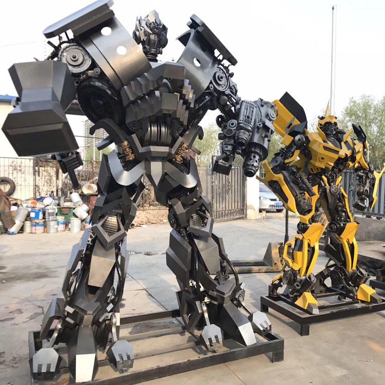 佰盛 定做大型机器人模型 变形金刚摆件价格 金属铁艺大黄蜂机器人厂家