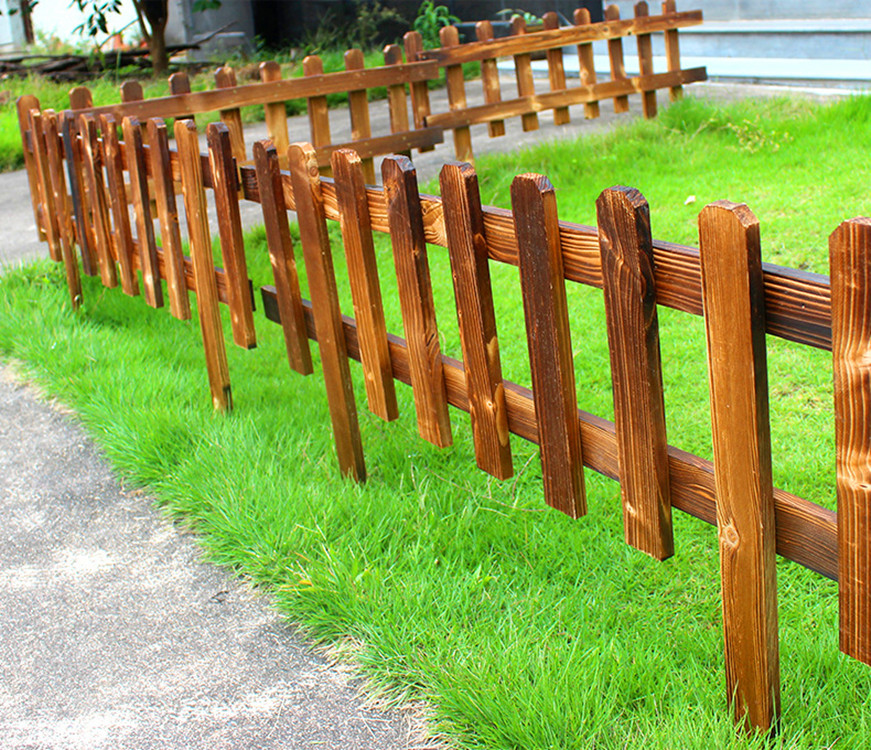 佳星 公园木护栏 实木插地围栏 防腐碳化木栅栏 木质栏杆 厂家直销