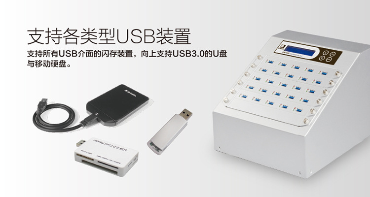USB3.0拷贝机 台湾佑华UB925H 1拖24高速U盘对拷机 脱机复制示例图9