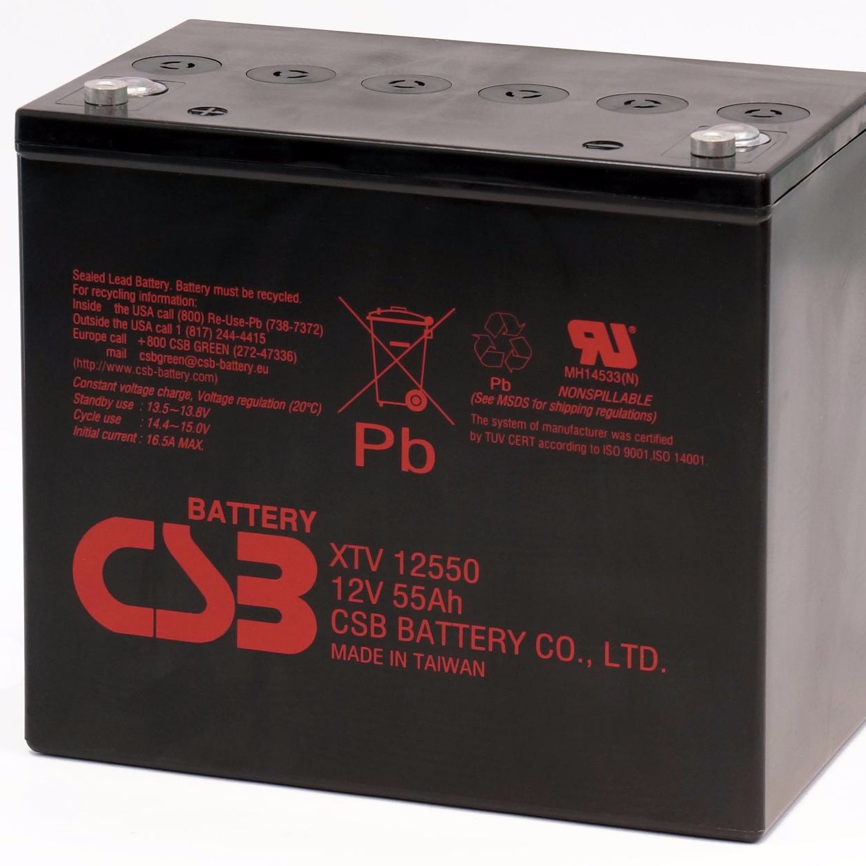 台湾CSB蓄电池GP12550 台湾CSB蓄电池12V55AH 消防应急ups电源专用图片