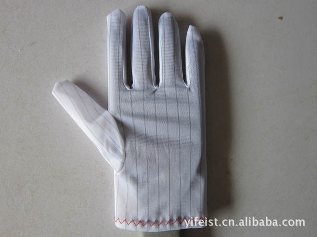 防静电条纹手套每副手套重量12.5克 防静电手套