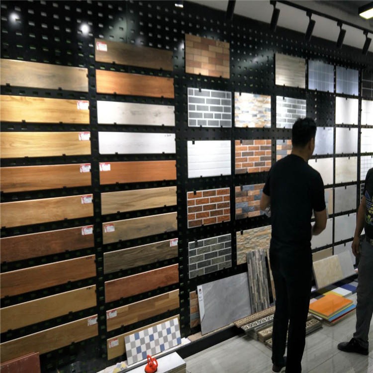 迅鹰瓷砖穿孔板 800瓷砖样品货架  陶瓷直板展示架设计 湘潭市瓷砖展板