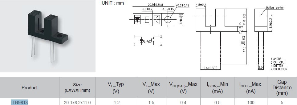 光电开关 ITR9813 , ITR-9813 值得信赖示例图1