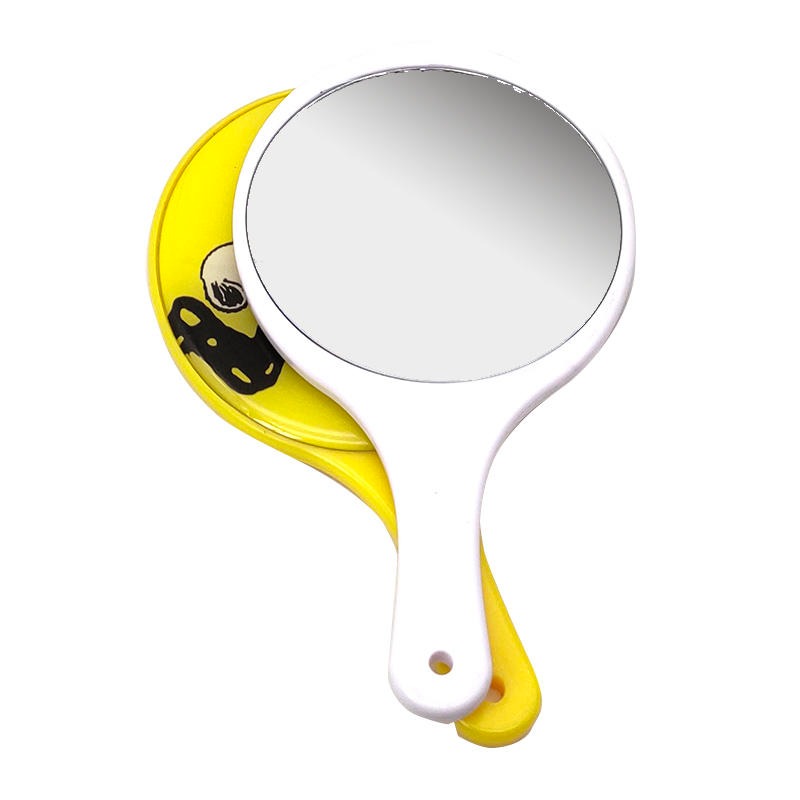 手持单面化妆镜通过ISO认证厂家定制塑胶塑料手柄镜子广告礼品迷你手持镜子