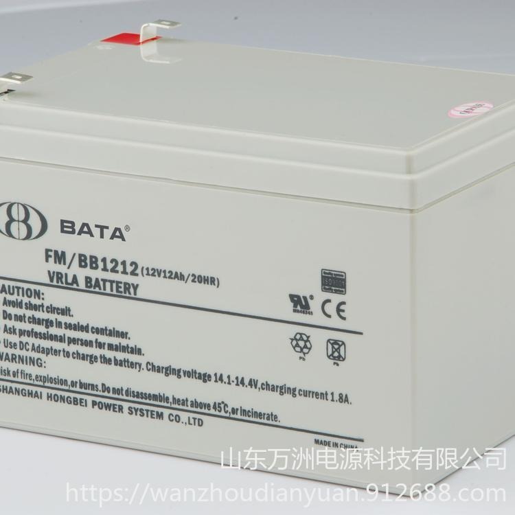 鸿贝蓄电池FM/BB1212铅酸胶体免维护12V12AH门禁/照明/通讯应急电池图片