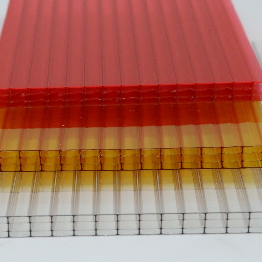 阳光板厂家 透明阳光板 雨棚板 温室大棚采光板  中空隔热板图片