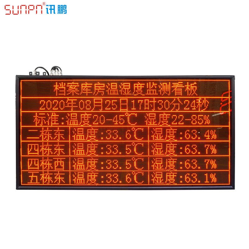 SUNPN讯鹏 厂家定制 温湿度监控看板  多路温湿度显示屏 环境监控显示屏 电子看板