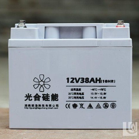 光合硅能蓄电池12V38AH 铅酸免维护电池 储能型直流屏 后备电源 风能发电机专用