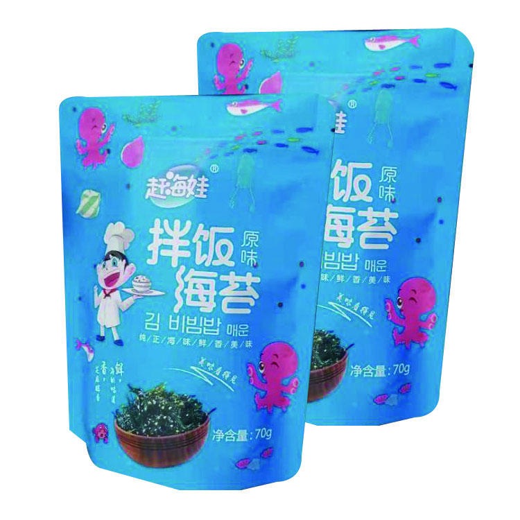 拌饭海苔包装袋 海苔食品包装袋 海苔零食自立包装袋 夹心脆海苔包装袋设计 尺寸多样