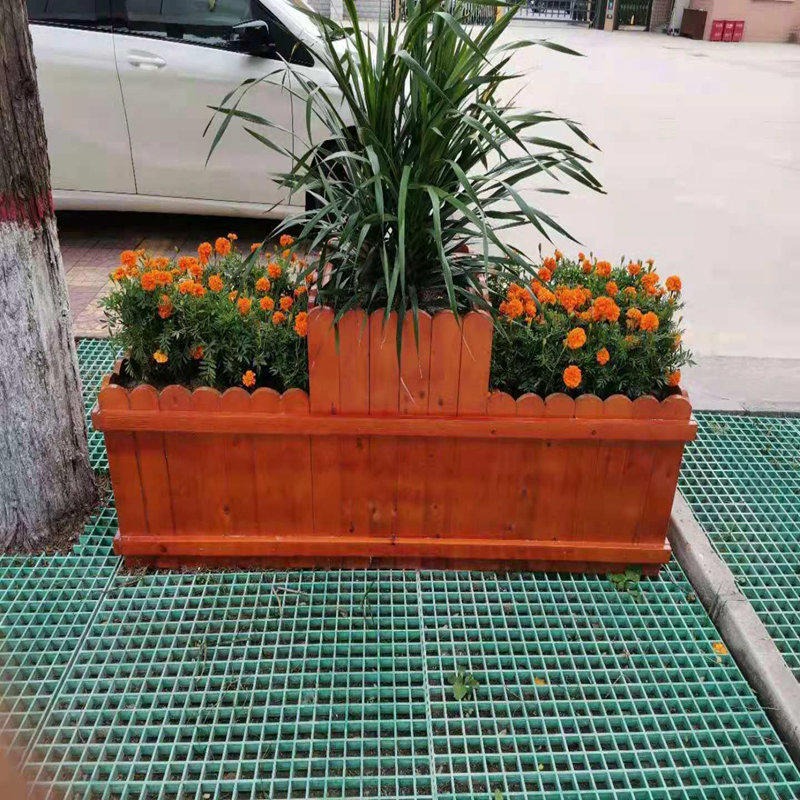 河北奥博厂家批发定做 防腐木花箱组合  户外木质花盆  成品花箱