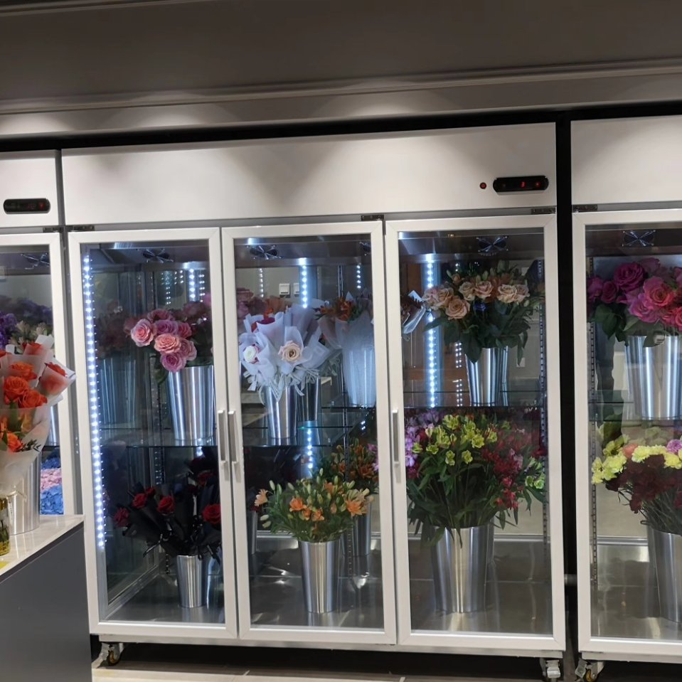 汉中陈列保鲜冷柜厂家直销商用豪华款鲜花柜花店玻璃冰柜植物柜陈列冷藏展示柜图片