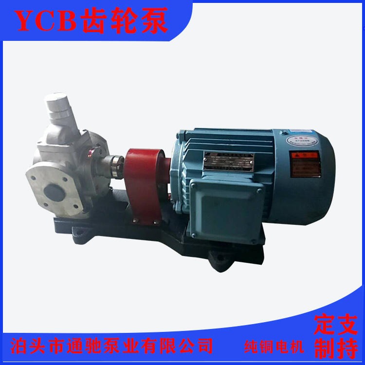 通驰厂家生产不锈钢齿轮泵 YCB圆弧泵 化工泵 润滑油齿轮油泵 高温泵