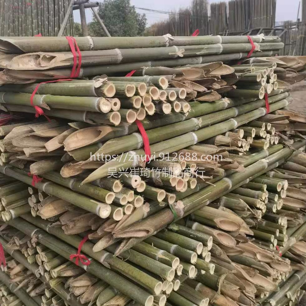 批发1到 4米竹竿绿化树木支撑杆 毛竹稍 大棚支撑用竹桩 河道打桩用竹子图片