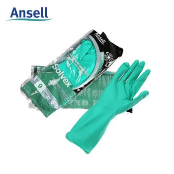 ANSELL/安思尔防化手套 37-176 耐酸碱溶剂 防化耐油 工业劳保丁腈橡胶防护手套图片