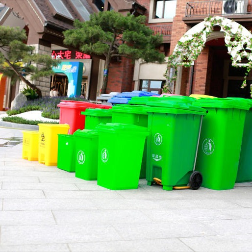信阳市生产户外垃圾桶 分类垃圾桶 龙泰体育 挂车垃圾箱