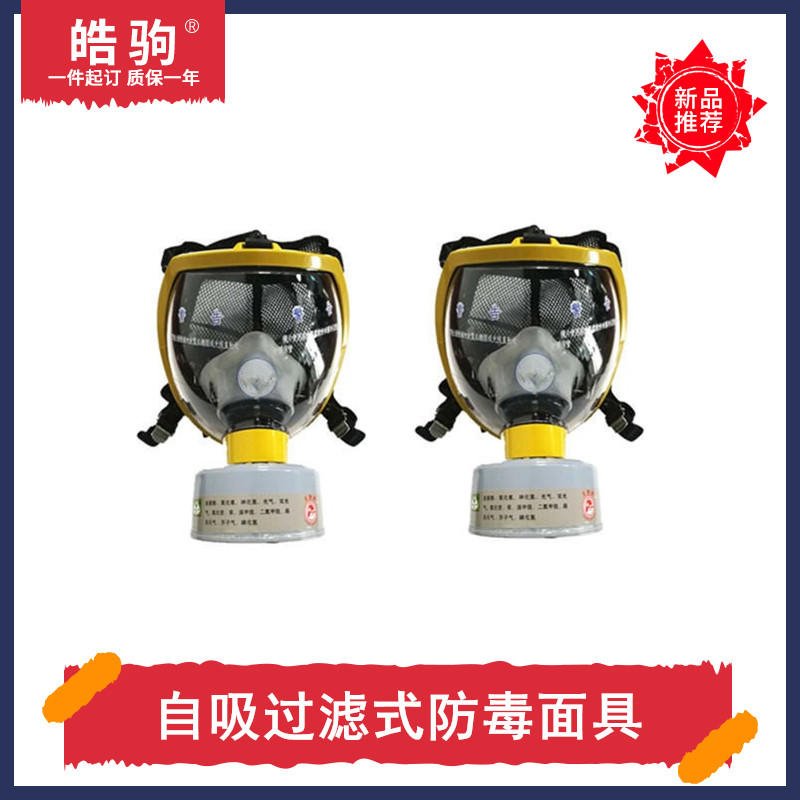 皓驹直销HJF05全面型呼吸防护器全面型防护面具自吸过滤式防毒面具便携式过滤式呼吸防护器GB2890-2009呼吸面具图片