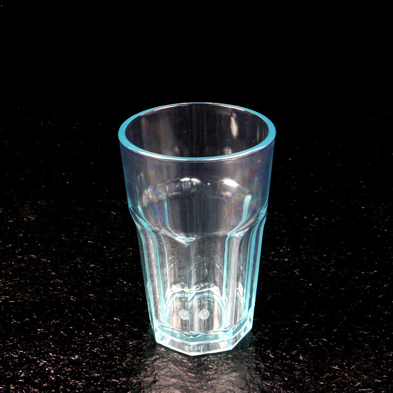 PC透明蓝色塑料八角杯多边棱角杯265ml塑料啤酒杯厂家直销示例图10