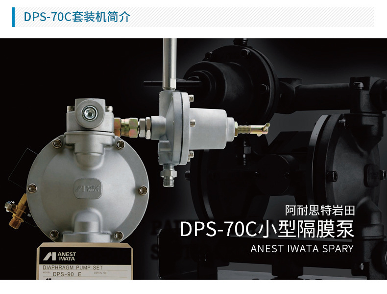 日本岩田双隔膜泵 DPS-70C喷漆输送泵 铝合金气动双隔膜泵 气泵示例图2